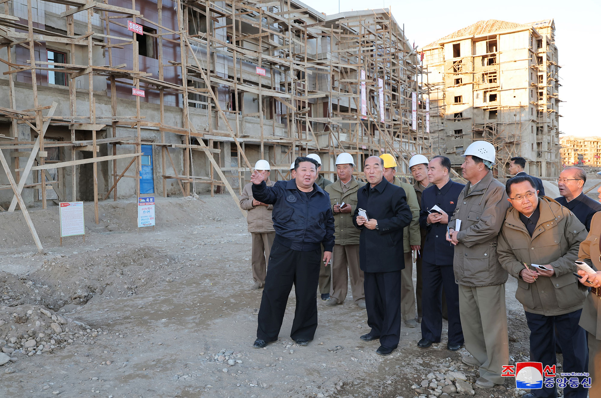 President of State Affairs Kim Jong Un inspects sites of reconstruction of flood-hit areas in North Phyongan Province