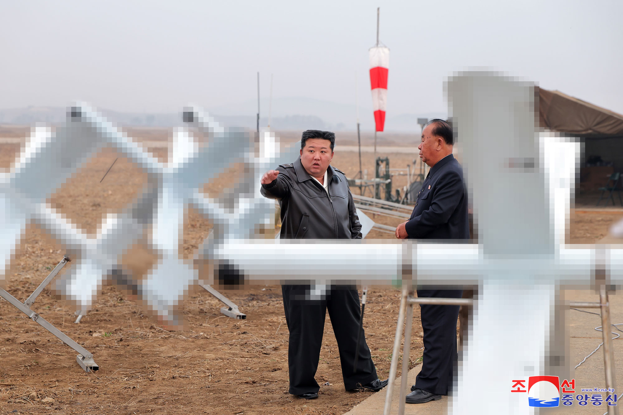  President of State Affairs Kim Jong Un guides performance test of suicide attack drones of various types