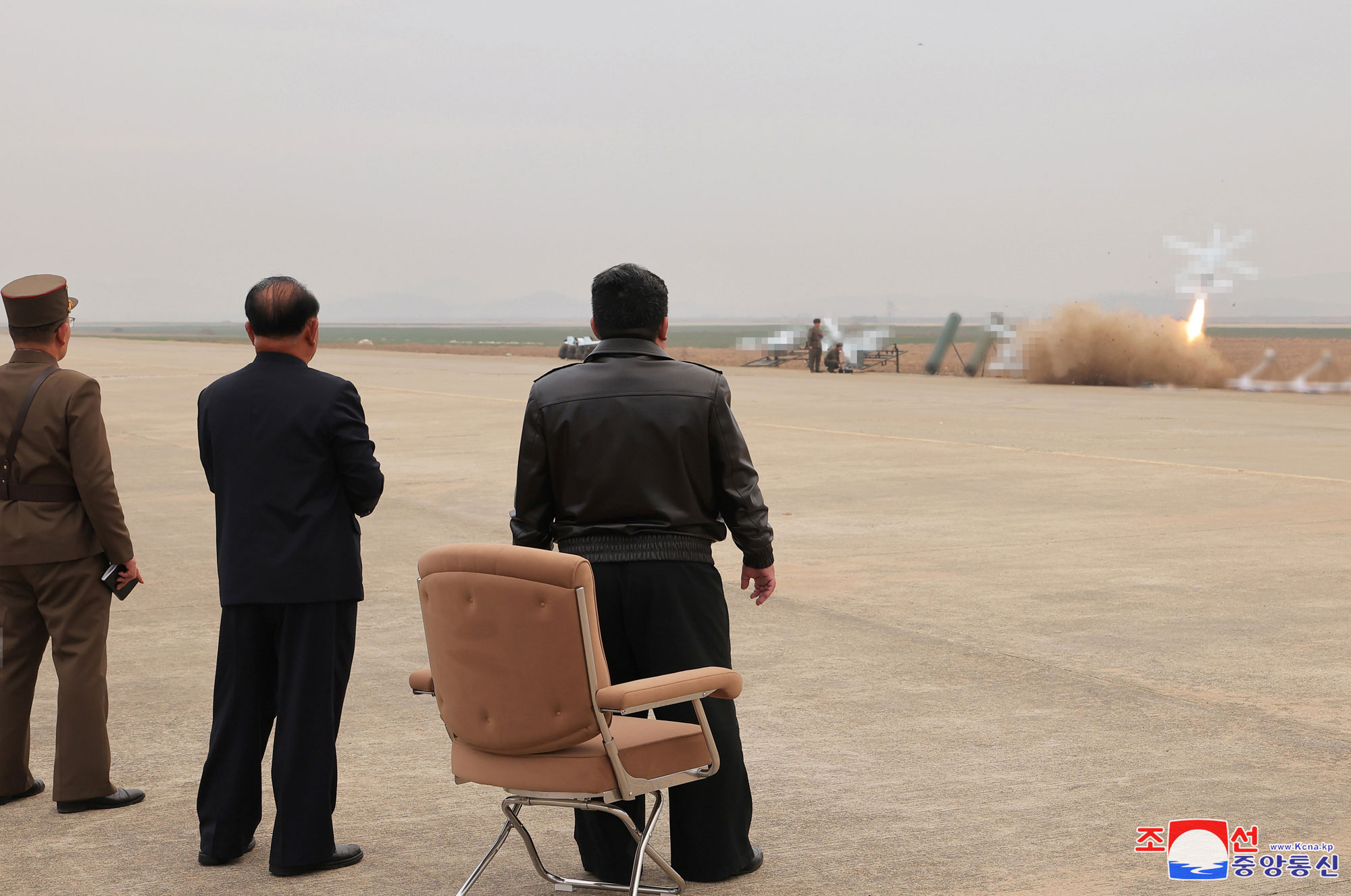  President of State Affairs Kim Jong Un guides performance test of suicide attack drones of various types