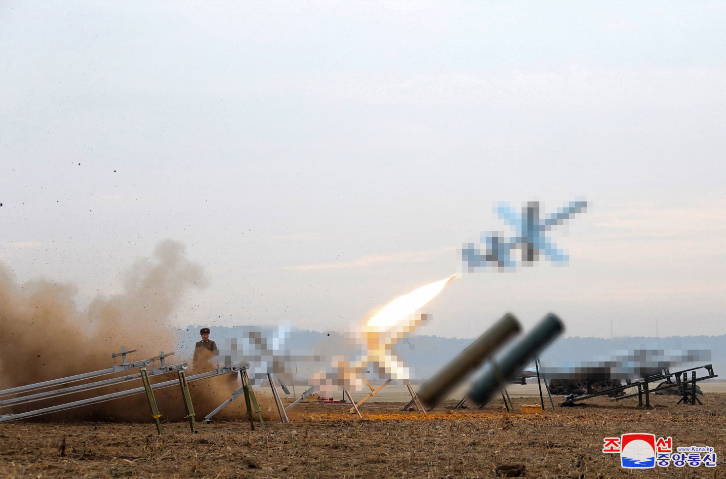  President of State Affairs Kim Jong Un guides performance test of suicide attack drones of various types