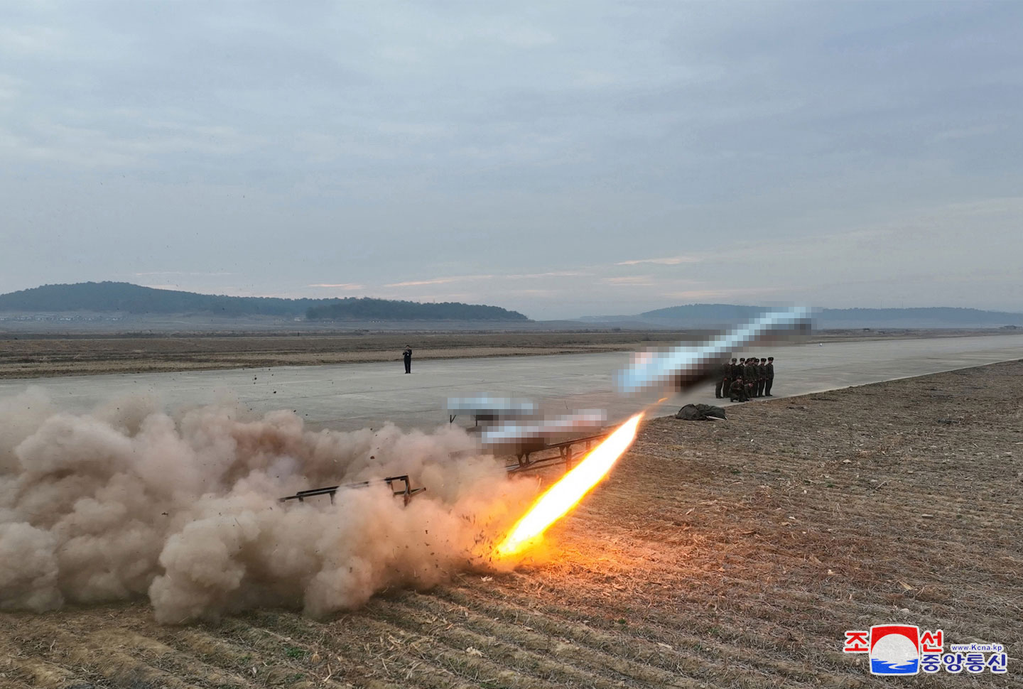  President of State Affairs Kim Jong Un guides performance test of suicide attack drones of various types