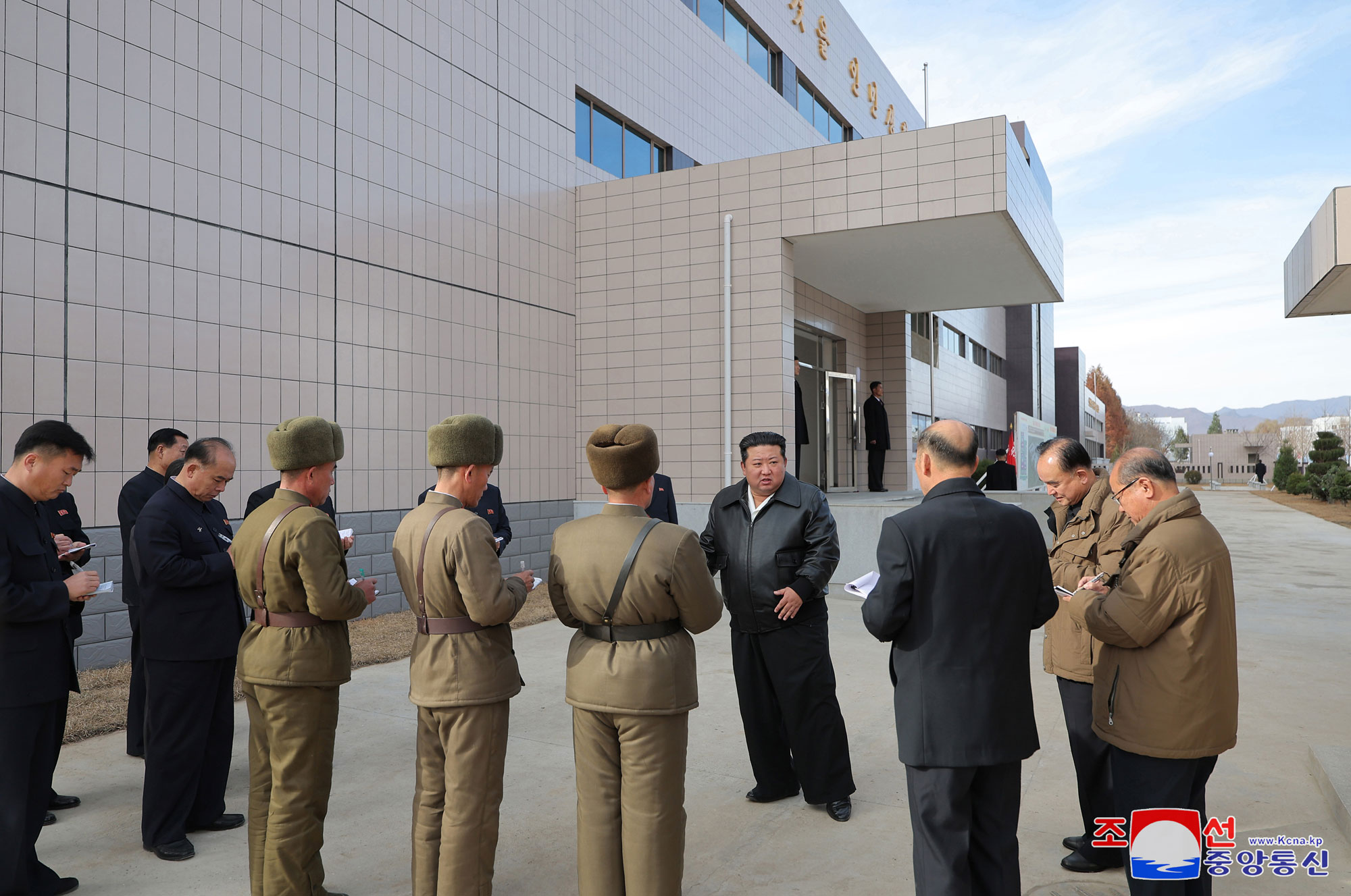 President of State Affairs Kim Jong Un inspects regional-industry factories under construction in Songchon County