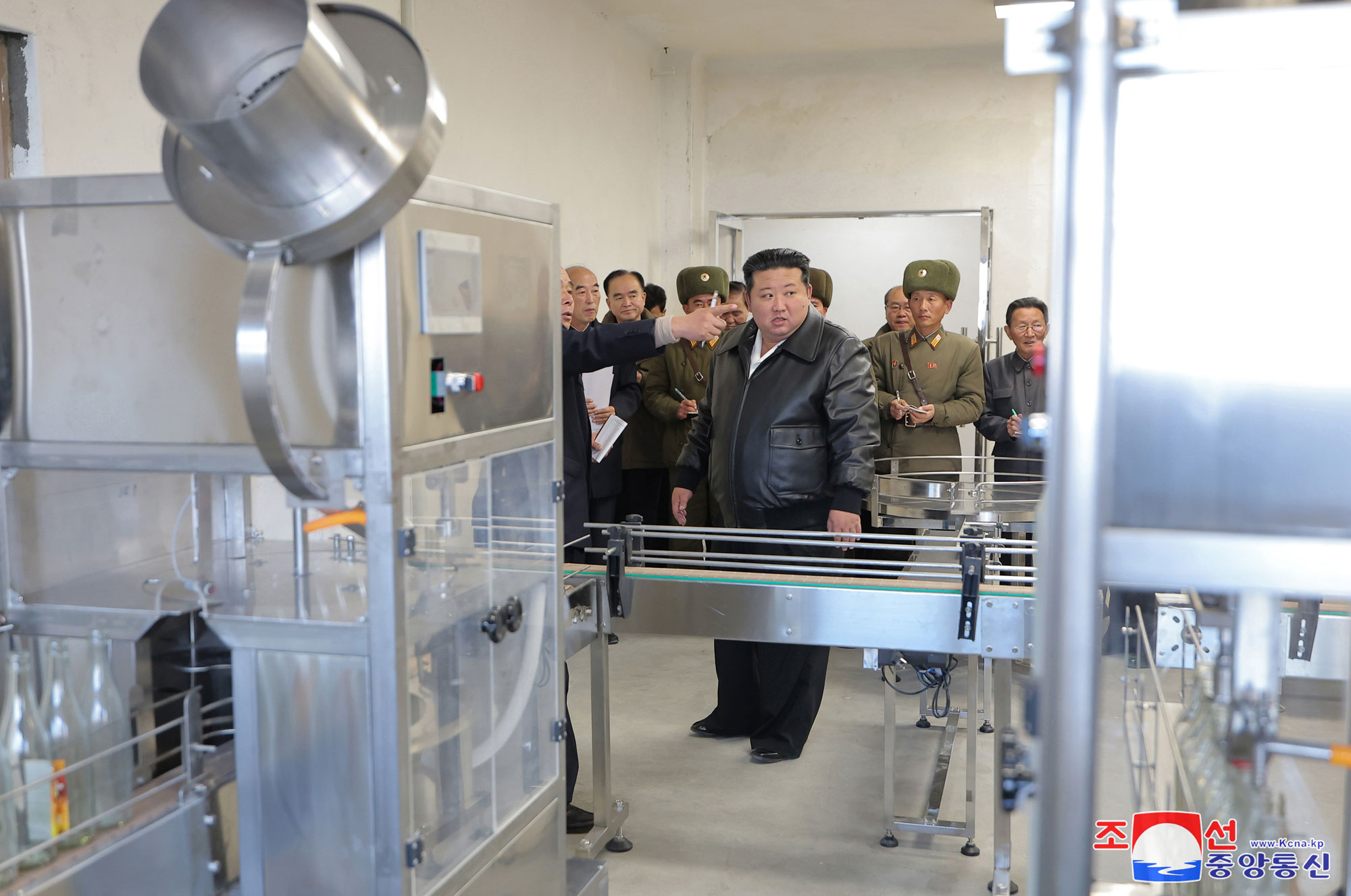 President of State Affairs Kim Jong Un inspects regional-industry factories under construction in Songchon County