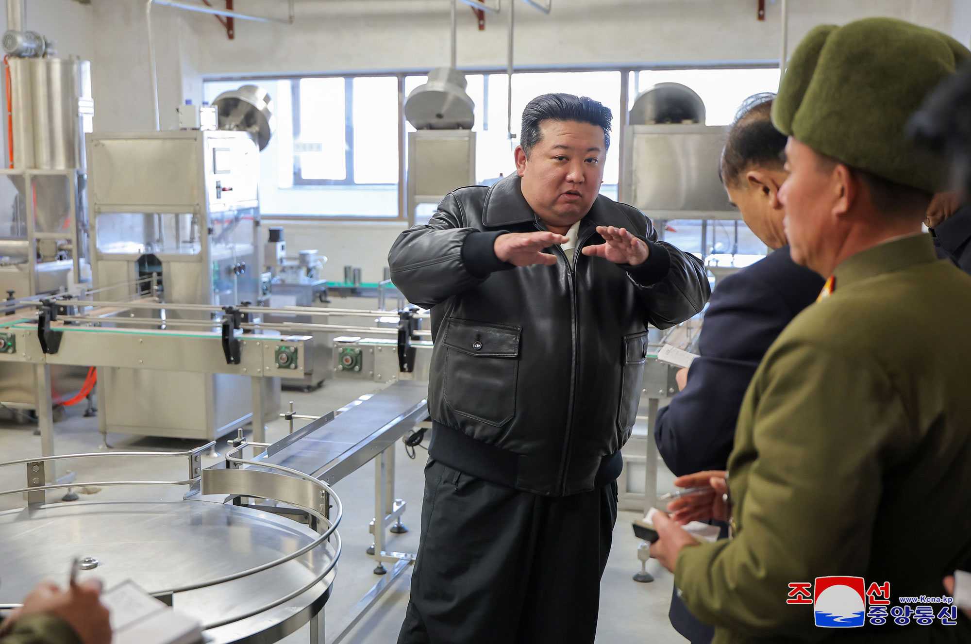 President of State Affairs Kim Jong Un inspects regional-industry factories under construction in Songchon County