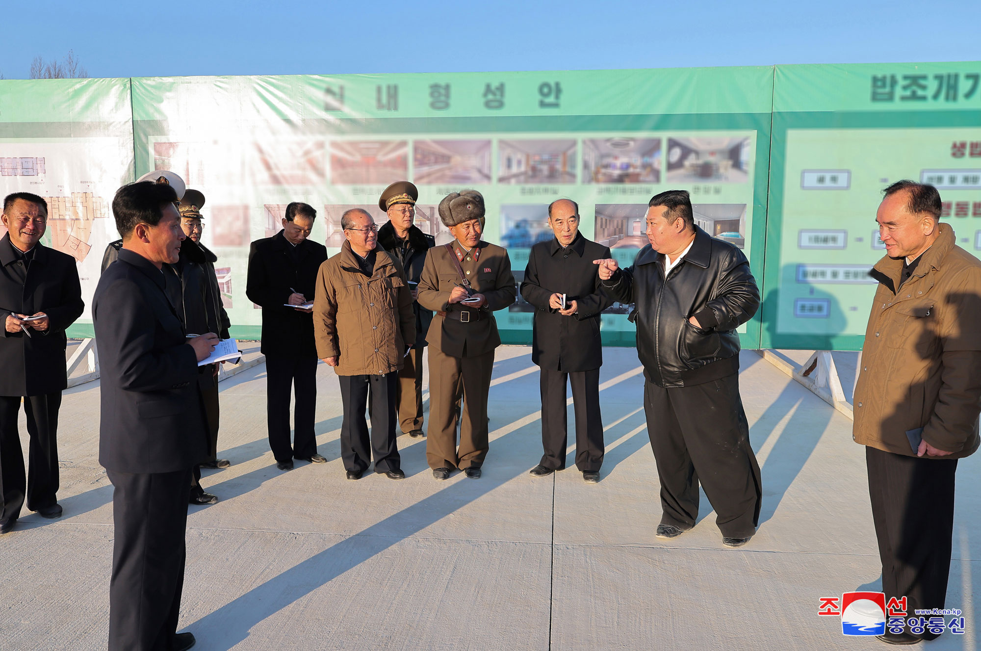 President of State Affairs Kim Jong Un inspects Sinpho City Offshore Farm in South Hamgyong Province under construction 