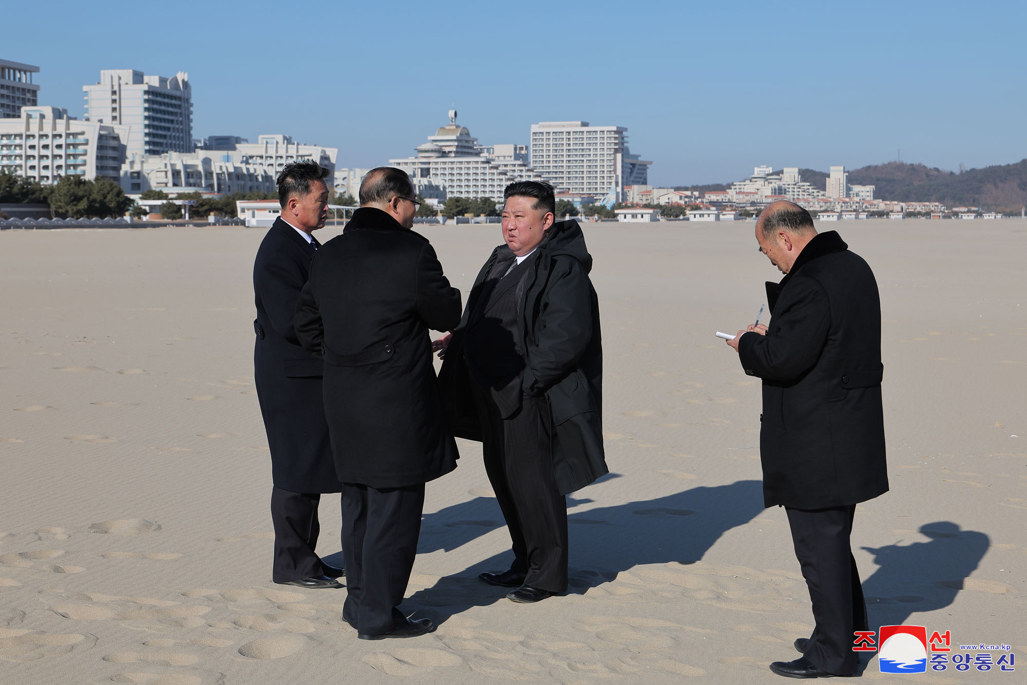 President of State Affairs Kim Jong Un inspects service facilities in Kalma Coastal Resort