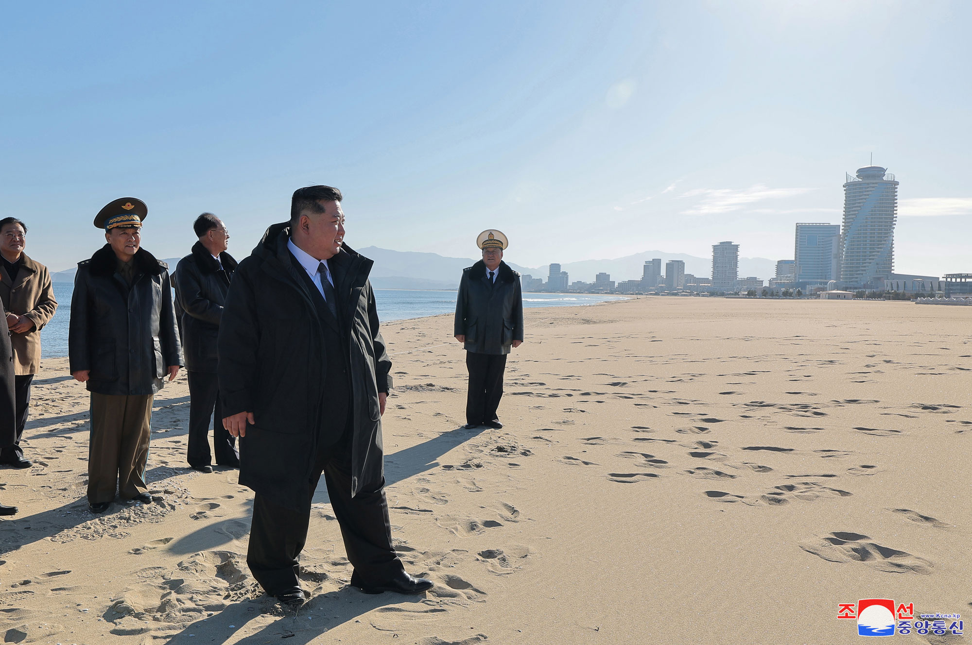 President of State Affairs Kim Jong Un inspects service facilities in Kalma Coastal Resort