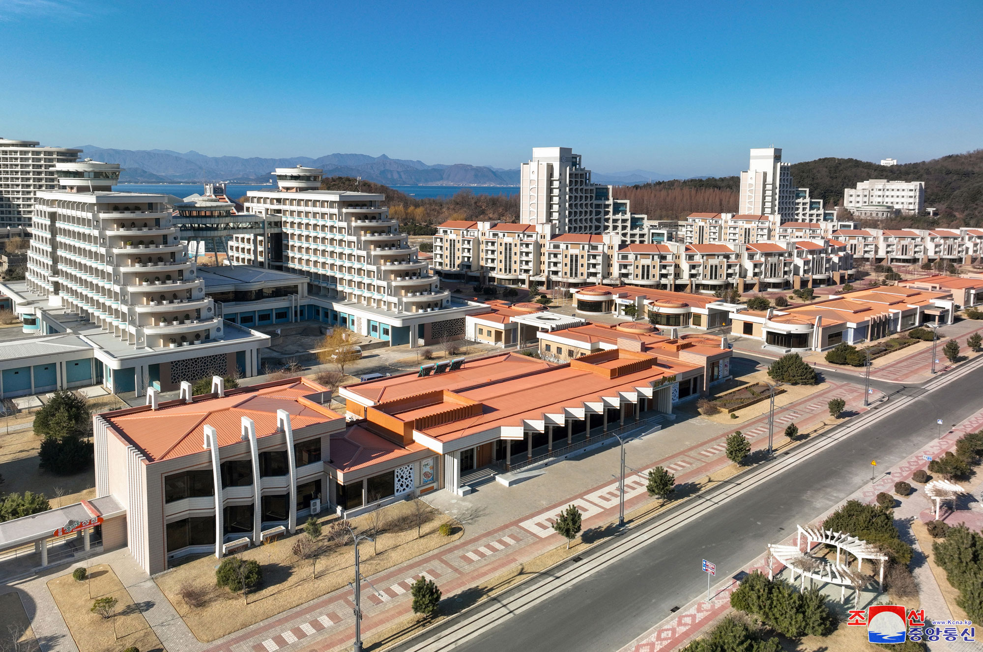 President of State Affairs Kim Jong Un inspects service facilities in Kalma Coastal Resort