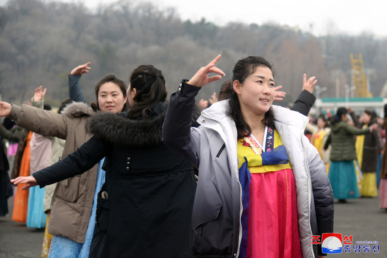 Dancing party of women