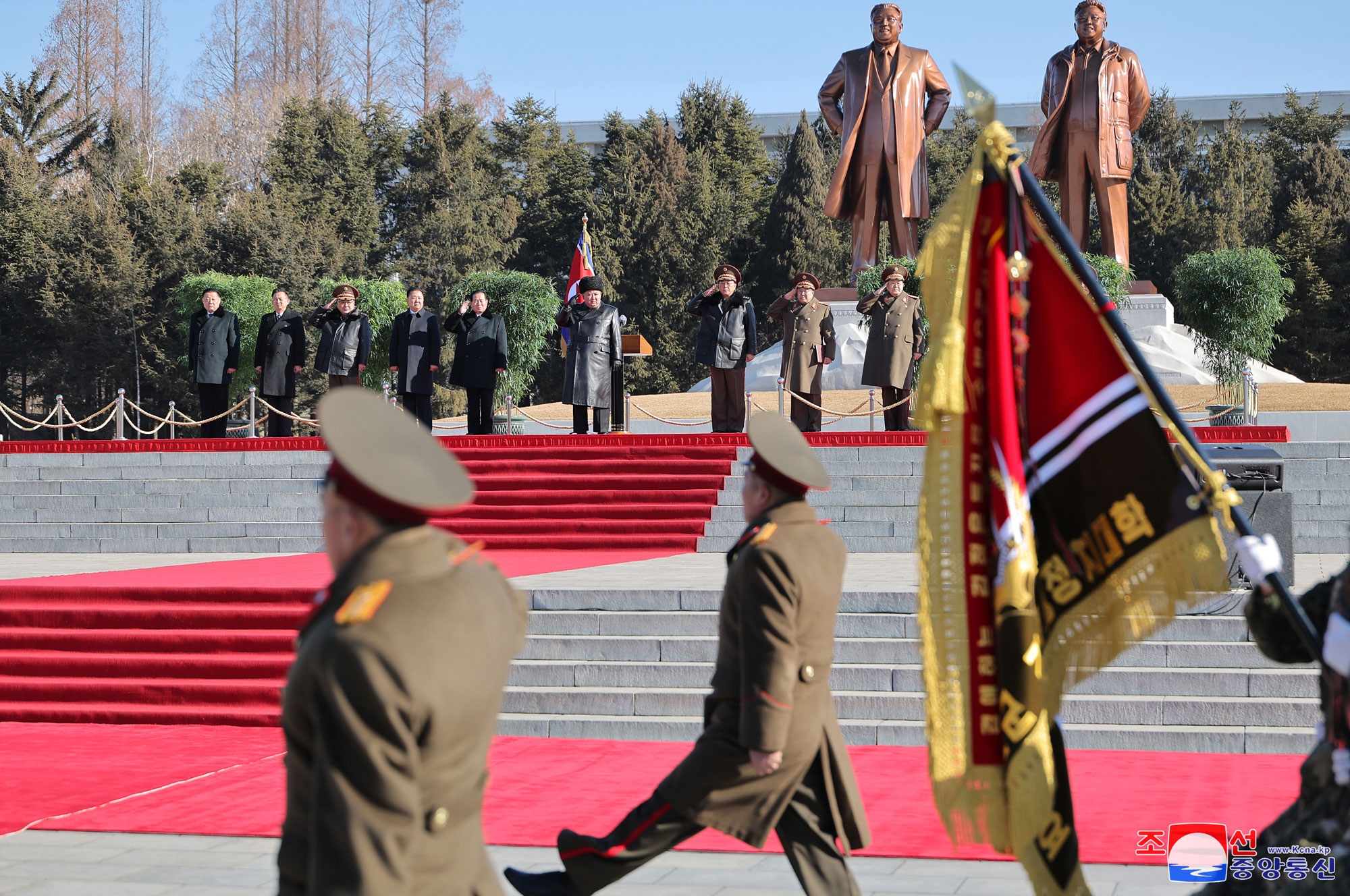 Estimado compañero Kim Jong Un visita Academia Militar Política Kim Il Sung