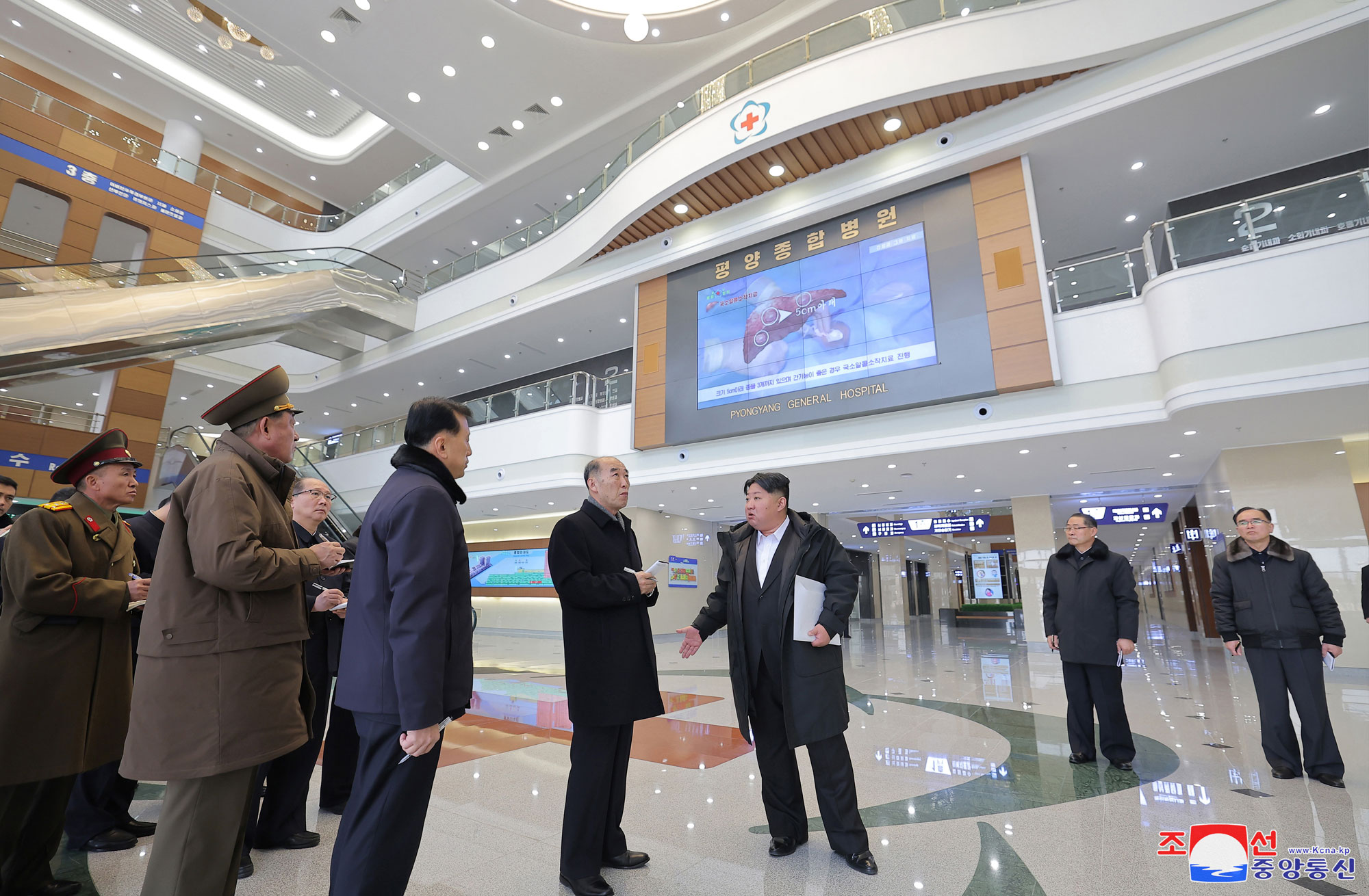 President of State Affairs Kim Jong Un visits completed Pyongyang General Hospital