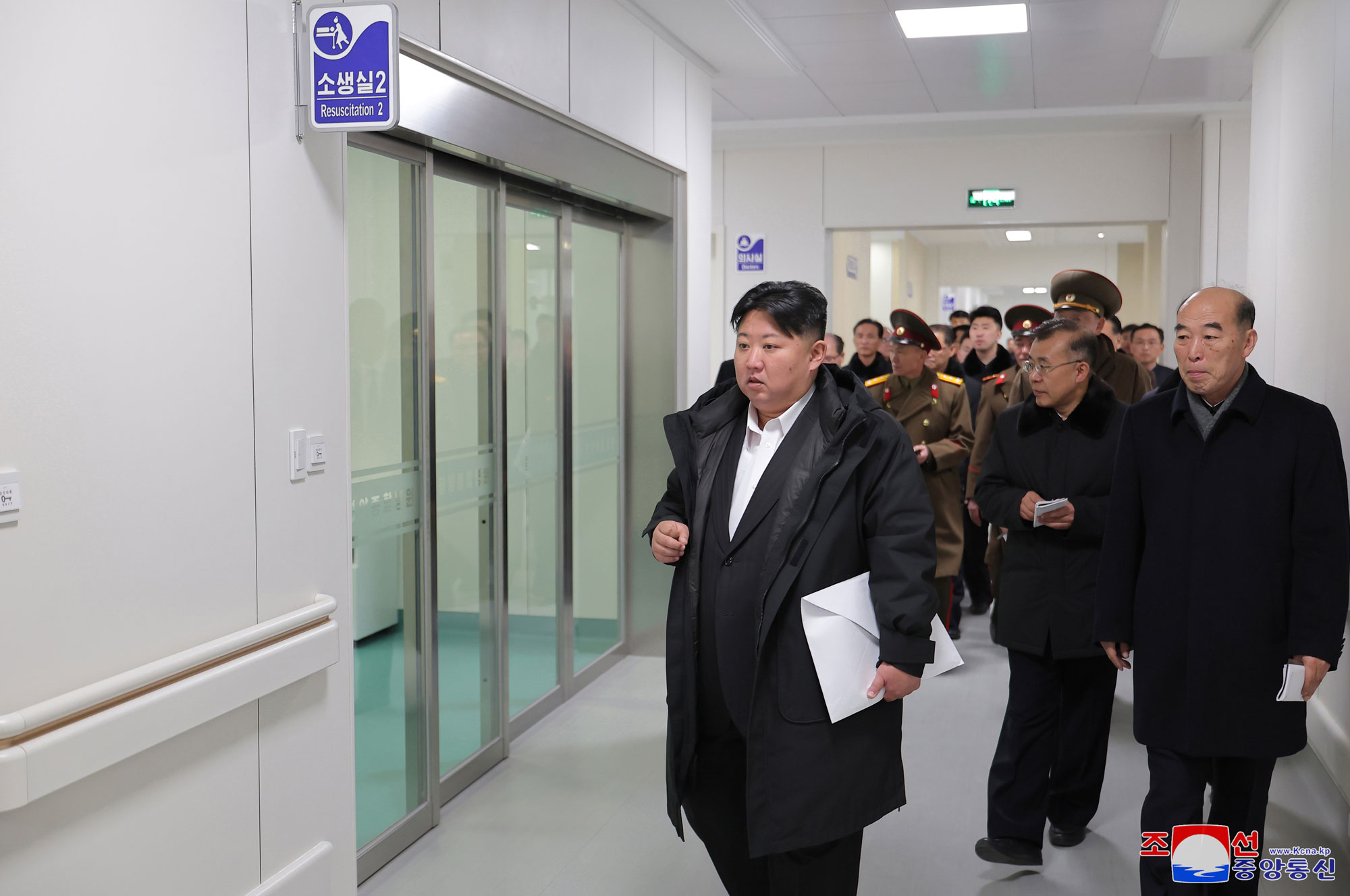 President of State Affairs Kim Jong Un visits completed Pyongyang General Hospital