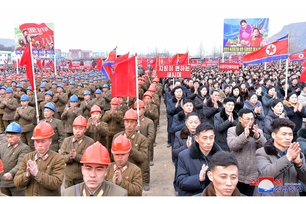 Feiern zum Baubeginn der örtlichen Industriebetriebe in den Kreisen Pukchang, Yomju, Paechon, Janggang, Cholwon und Kilju